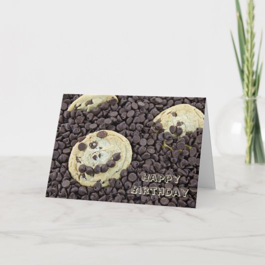 Happy Face Chocolate Chip Cookie Karte (Vorderseite)