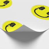 Happy Face DJ Kopfhörer-Musik Geschenkpapier (Ecke)