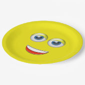 Happy Face Emoji Pappteller (Schrägansicht)