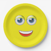 Happy Face Emoji Pappteller (Vorderseite)