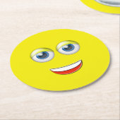 Happy Face Emoji Runder Pappuntersetzer (Angewinkelt)