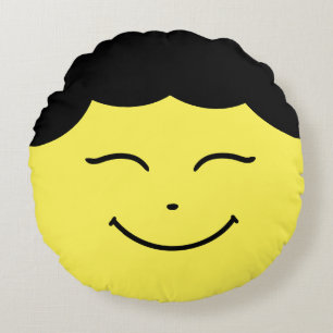 Happy Face Emoji - Rundkissen Rundes Kissen