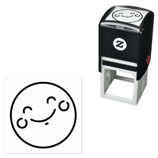 Happy Face Emoticon Selbstfarbige Briefmarke Permastempel (Beispiel)