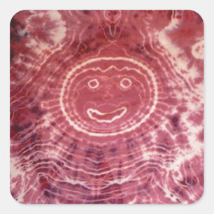 Happy Face Gefärbte Krawatte PhatDyes Quadratischer Aufkleber