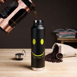 Happy Face Graphalize Black Trinkflasche