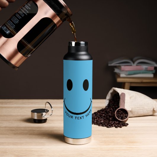 Happy Face Graphalize Blue Trinkflasche (Kaffee)