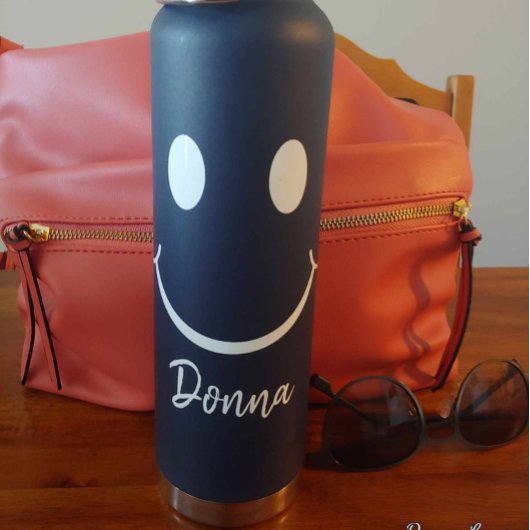Happy Face Graphalize Blue Water Flasche