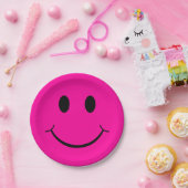 Happy Face Graphic | Neon Pink Pappteller (Party)