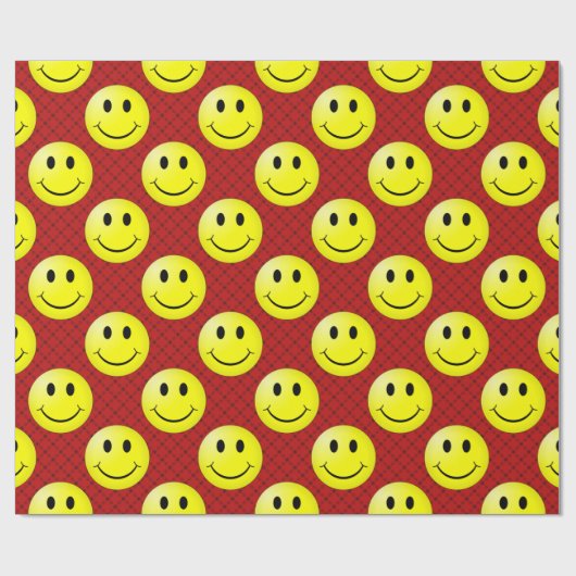 Happy Face Graphic Pattern Geschenkpapier (Flach)