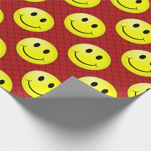 Happy Face Graphic Pattern Geschenkpapier (Ecke)