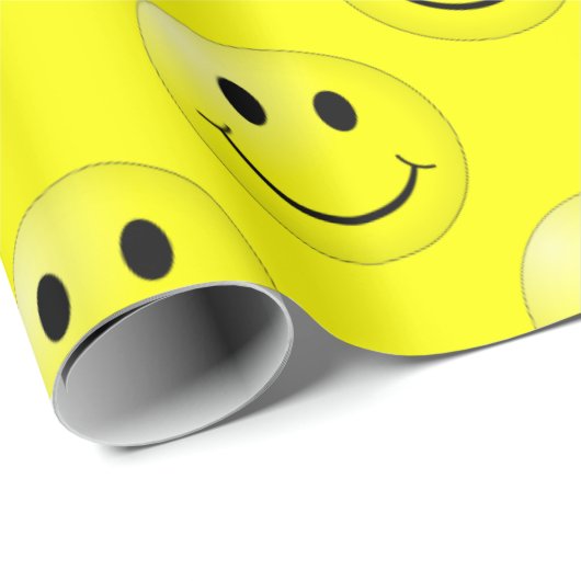 Happy Face Graphic Pattern Geschenkpapier (Rolleneckpunkt)