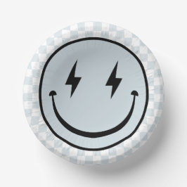 Happy Face Groovy Blue Boy Birthday Pappteller