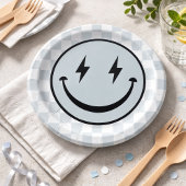 Happy Face Groovy Blue Boy Birthday Pappteller