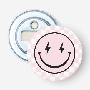 Happy Face Groovy Pink Girl Geburtstag Flaschenöffner