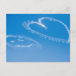 Happy Face & Heart Blue Skies Postkarte
