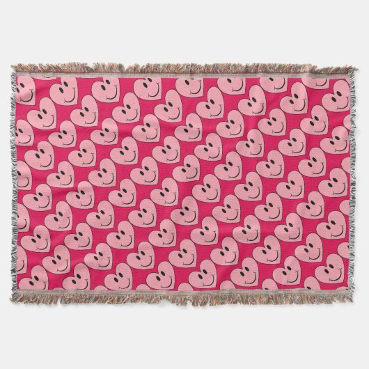 Happy Face Heart Decke (Vorderseite)