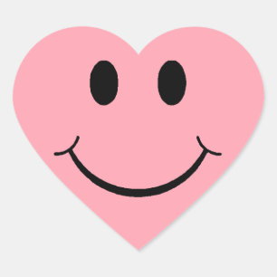 Happy Face Heart Herz-Aufkleber