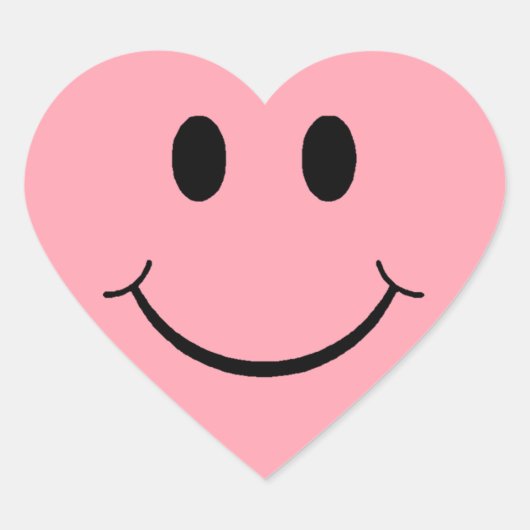 Happy Face Heart Herz-Aufkleber (Vorderseite)