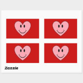 Happy Face Heart Rechteckiger Aufkleber (Blatt)