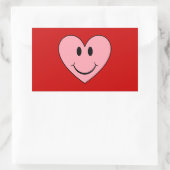 Happy Face Heart Rechteckiger Aufkleber (Tasche)