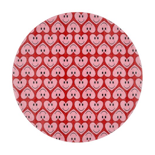 Happy Face Heart Schneidebrett (Vorderseite)