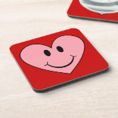 Happy Face Heart Untersetzer (Linke Seite)