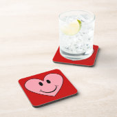 Happy Face Heart Untersetzer (Rechte Seite)