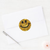 Happy Face Imitate Funkelnd Gold Bling - Matte Fun Runder Aufkleber (Umschlag)