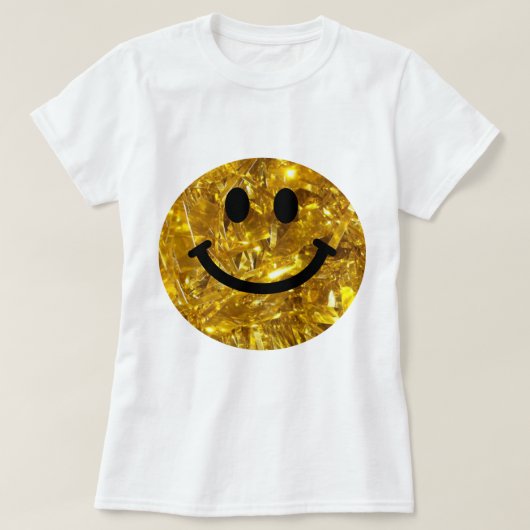 Happy Face Imitate Funkelnd Gold Bling - Matte Fun T-Shirt (Design vorne)