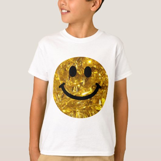 Happy Face Imitate Funkelnd Gold Bling - Matte Fun T-Shirt (Vorderseite)
