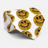Happy Face Imitate Funkelnd Gold Bling - Matte Spi Krawatte (Gerollt)