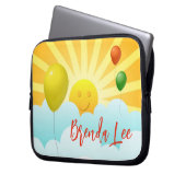 Happy Face in Clouds Custom iPad/Laptop Sleeve (Vorderseite Links)
