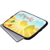 Happy Face in Clouds Custom iPad/Laptop Sleeve (Vorne Knopf)