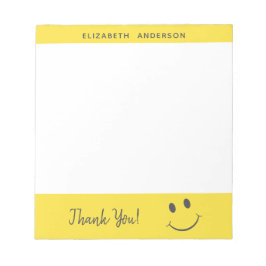 Happy Face lächeln Vielen Dank hinzufügen Name Notizblock