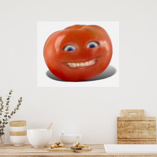 Happy Face lächelnd Tomato Poster (Küche)