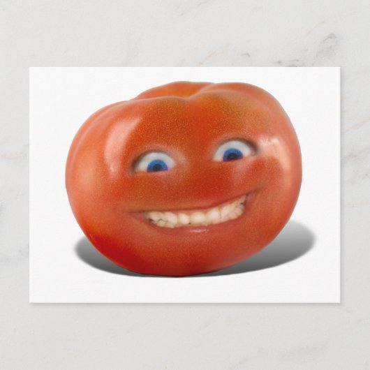 Happy Face lächelnd Tomato Postkarte (Vorderseite)