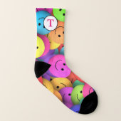 Happy Face lächelt Niedliche bunte Fun Initial Socken (Rechts - Außen)