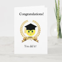 Happy Face & Laurel Abschluss Card