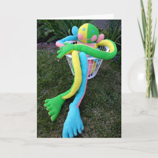 Happy Face Man mit der Schrift, Custom Karte (Vorderseite)