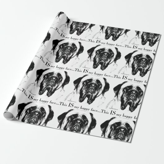 Happy Face Mastiff Geschenkpapier (Ungerollt)
