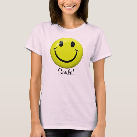 Happy Face mit Lächeln T Shirt (Vorderseite)