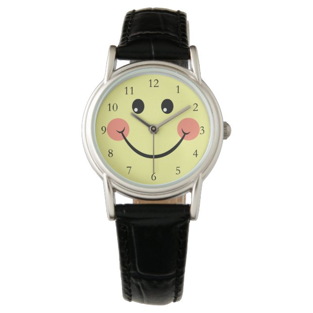 Happy Face mit Zahlen Armbanduhr (Vorderseite)