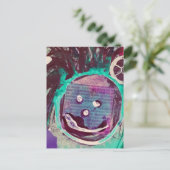 Happy Face Mixed Media Collage Postkarte (Stehend Vorderseite)