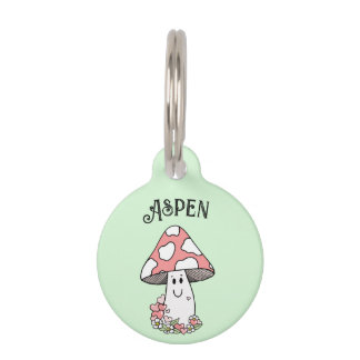 Happy Face Mushroom Personalisiert Pet Tag Haustiermarke