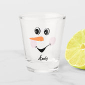 Happy Face Niedlich Custom Snowman Winter Holiday Schnapsglas (Vorderseite)