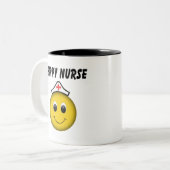 Happy Face Nurse Zweifarbige Tasse (Vorderseite Links)