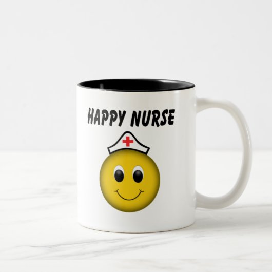 Happy Face Nurse Zweifarbige Tasse (Rechts)