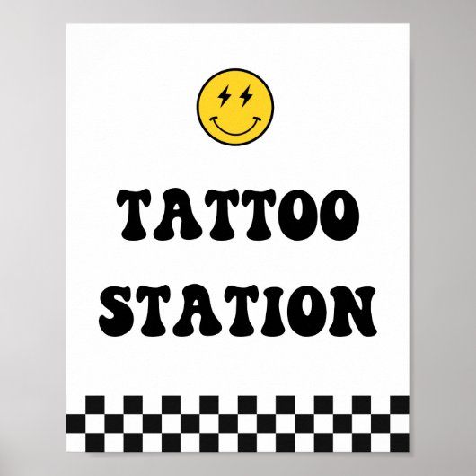 Happy Face One Happy Typ Tattoo Station Schild (Vorne)
