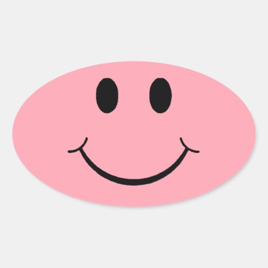 Happy Face Ovaler Aufkleber (Vorderseite)
