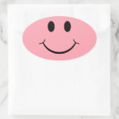 Happy Face Ovaler Aufkleber (Tasche)